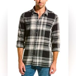 Men’s H&M Black&White Plaid Dress Shirt Sz M